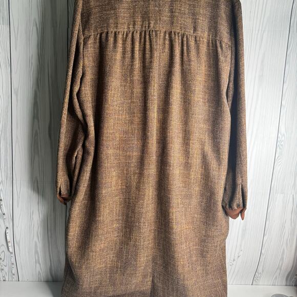 Vintage 1980 Brownstone Studio NY Shift Dress Velvet Collar Size 18P Lagenlook - Picture 3 of 10